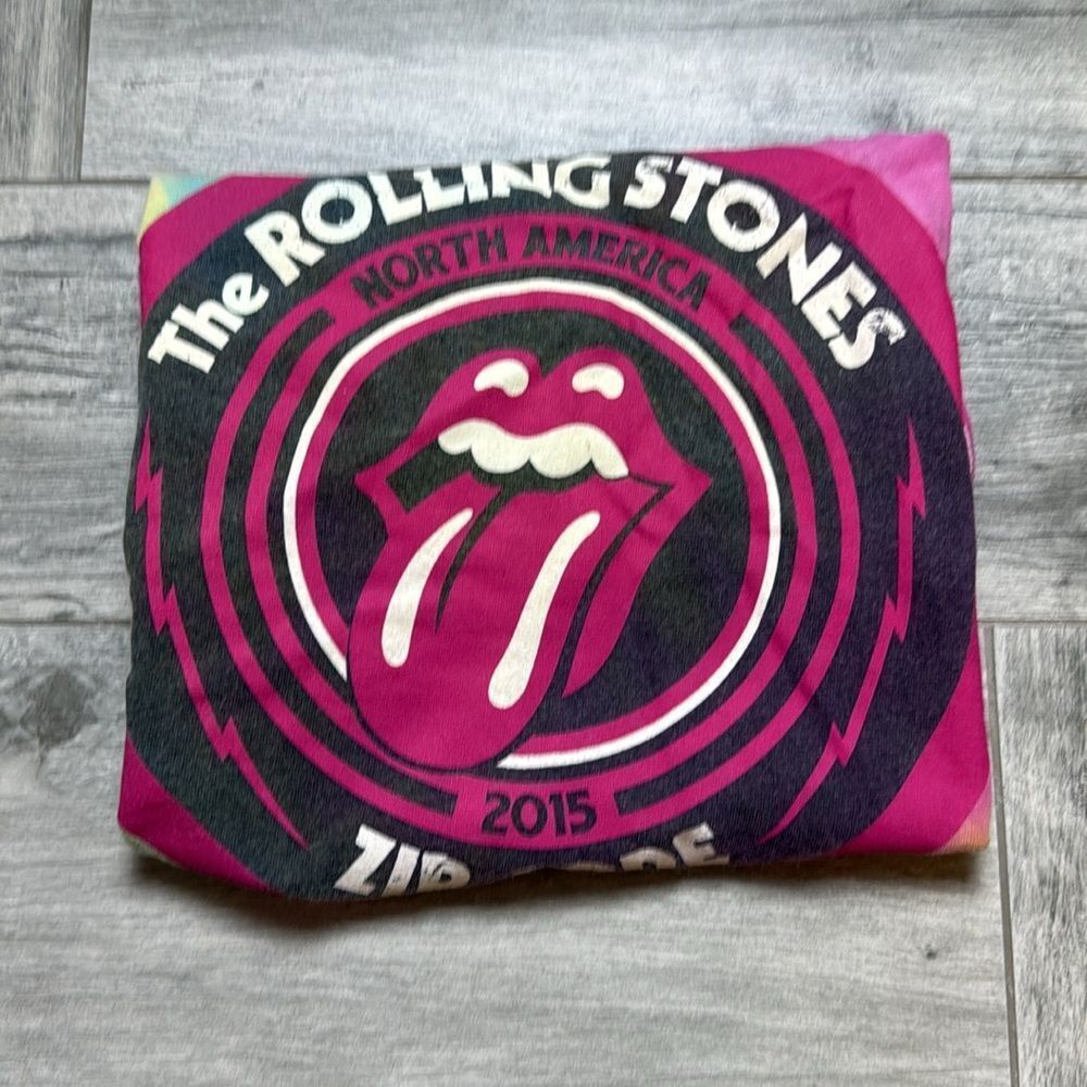 The Rolling Stones North America 2015 Zip Code Tour T-Shirt Size S